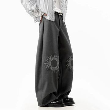 AIDASE  -  2025 New Men Casual Trousers American Style Embroidered Decoration Design Trendy Loose Straight-leg Men's Pants 21E6858 aidase-shop